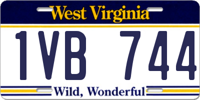 WV license plate 1VB744