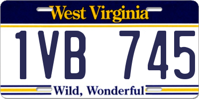 WV license plate 1VB745