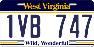 WV license plate 1VB747
