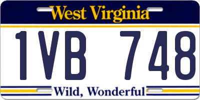 WV license plate 1VB748