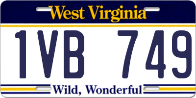 WV license plate 1VB749