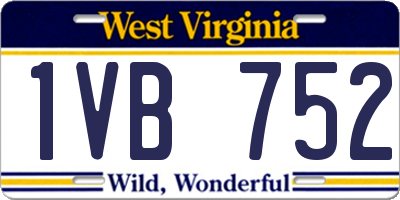 WV license plate 1VB752