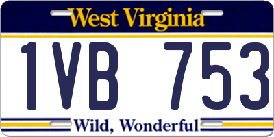 WV license plate 1VB753
