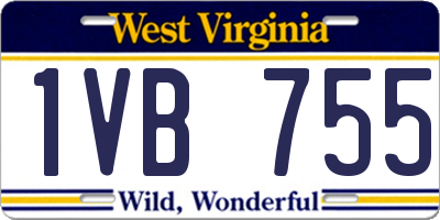 WV license plate 1VB755