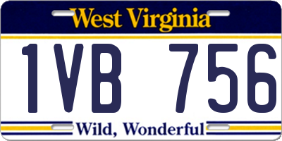 WV license plate 1VB756