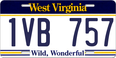WV license plate 1VB757
