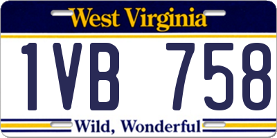 WV license plate 1VB758