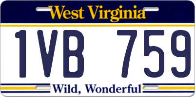 WV license plate 1VB759