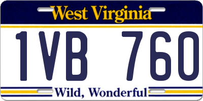 WV license plate 1VB760