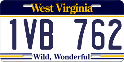 WV license plate 1VB762