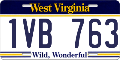 WV license plate 1VB763