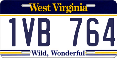 WV license plate 1VB764