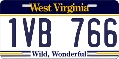 WV license plate 1VB766
