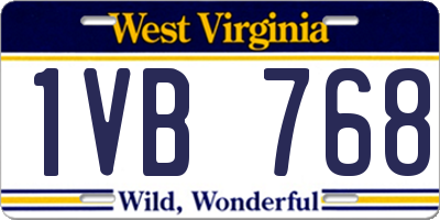 WV license plate 1VB768
