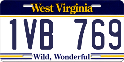 WV license plate 1VB769