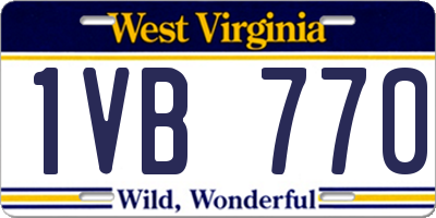 WV license plate 1VB770