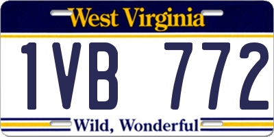 WV license plate 1VB772
