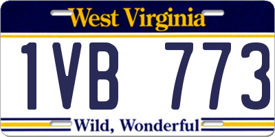 WV license plate 1VB773