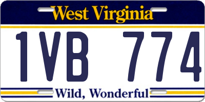 WV license plate 1VB774