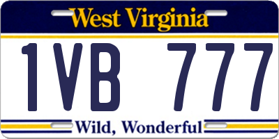 WV license plate 1VB777