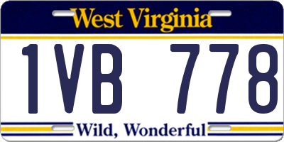 WV license plate 1VB778