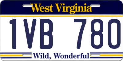WV license plate 1VB780