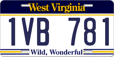 WV license plate 1VB781
