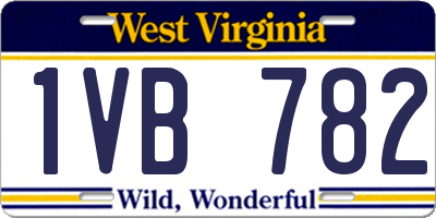 WV license plate 1VB782