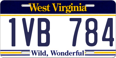 WV license plate 1VB784