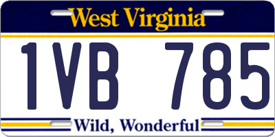 WV license plate 1VB785