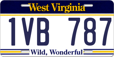 WV license plate 1VB787