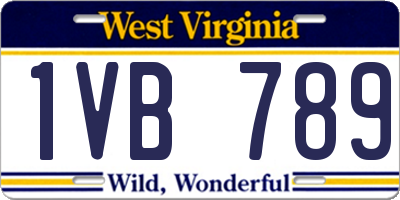 WV license plate 1VB789