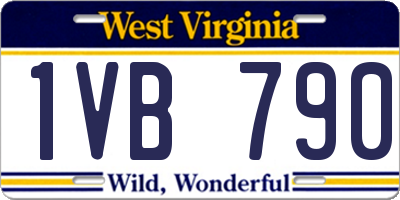 WV license plate 1VB790