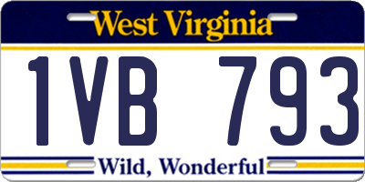 WV license plate 1VB793