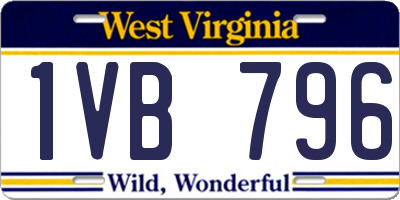 WV license plate 1VB796