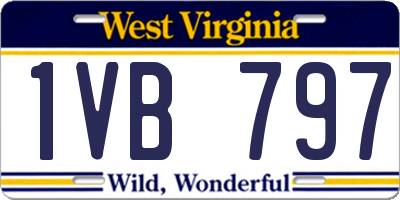 WV license plate 1VB797