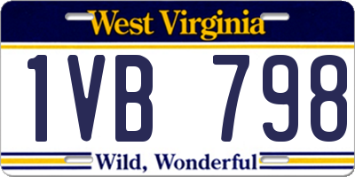 WV license plate 1VB798