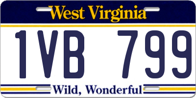 WV license plate 1VB799
