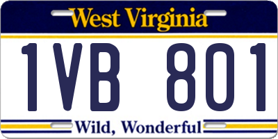 WV license plate 1VB801