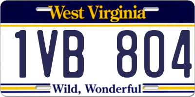 WV license plate 1VB804