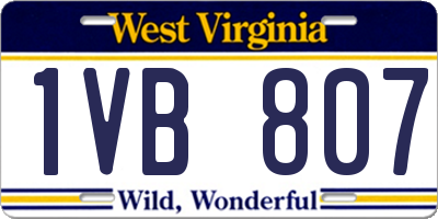 WV license plate 1VB807