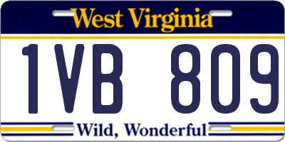 WV license plate 1VB809