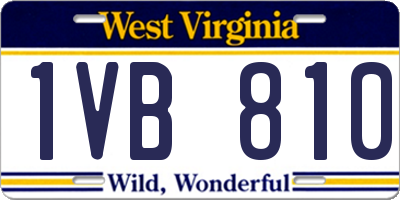 WV license plate 1VB810