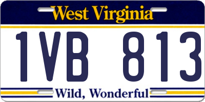 WV license plate 1VB813