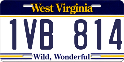 WV license plate 1VB814