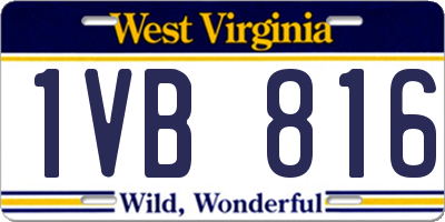 WV license plate 1VB816