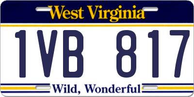 WV license plate 1VB817