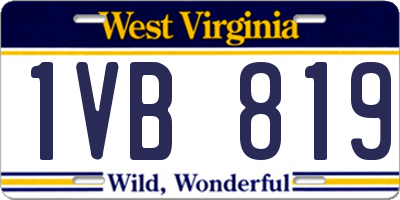 WV license plate 1VB819
