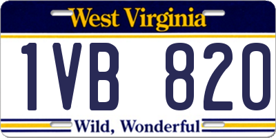 WV license plate 1VB820