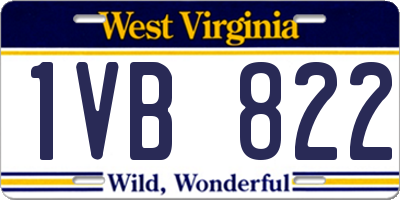 WV license plate 1VB822